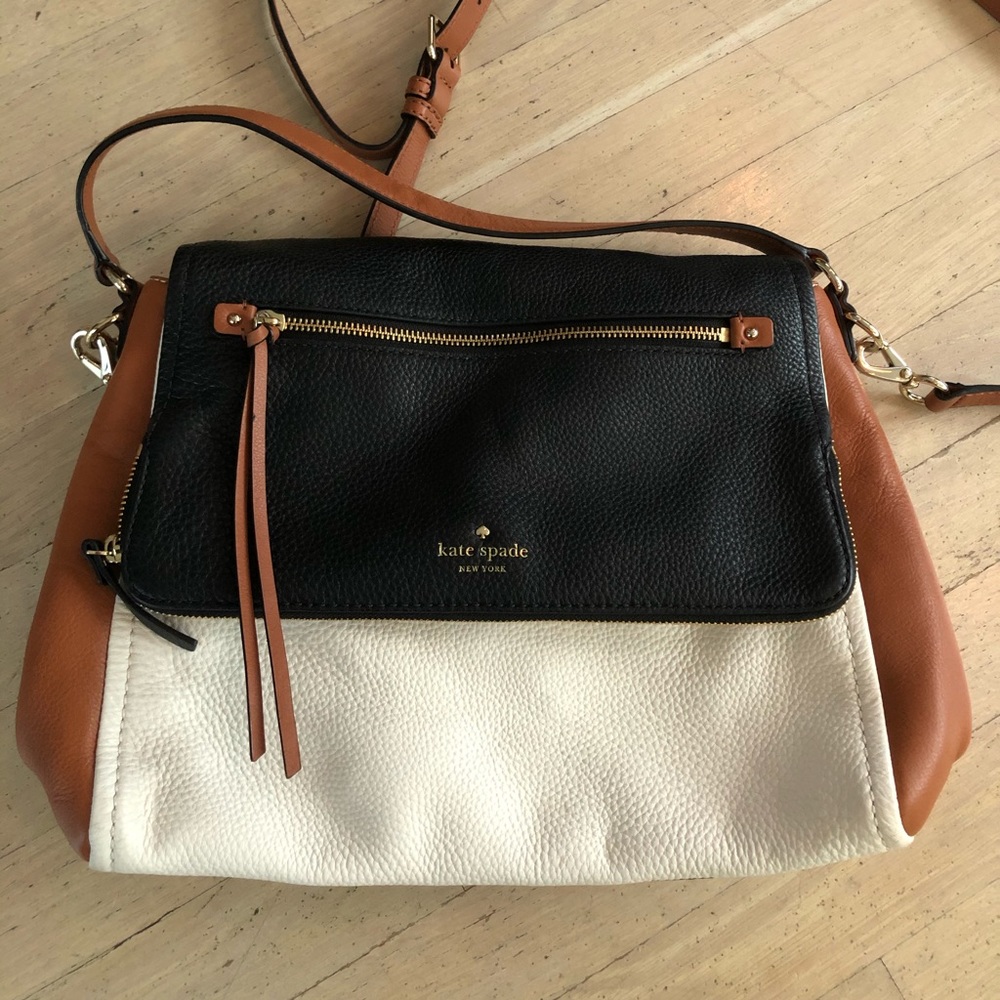 Kate Spade Handbag - Black White Tan Crossbody